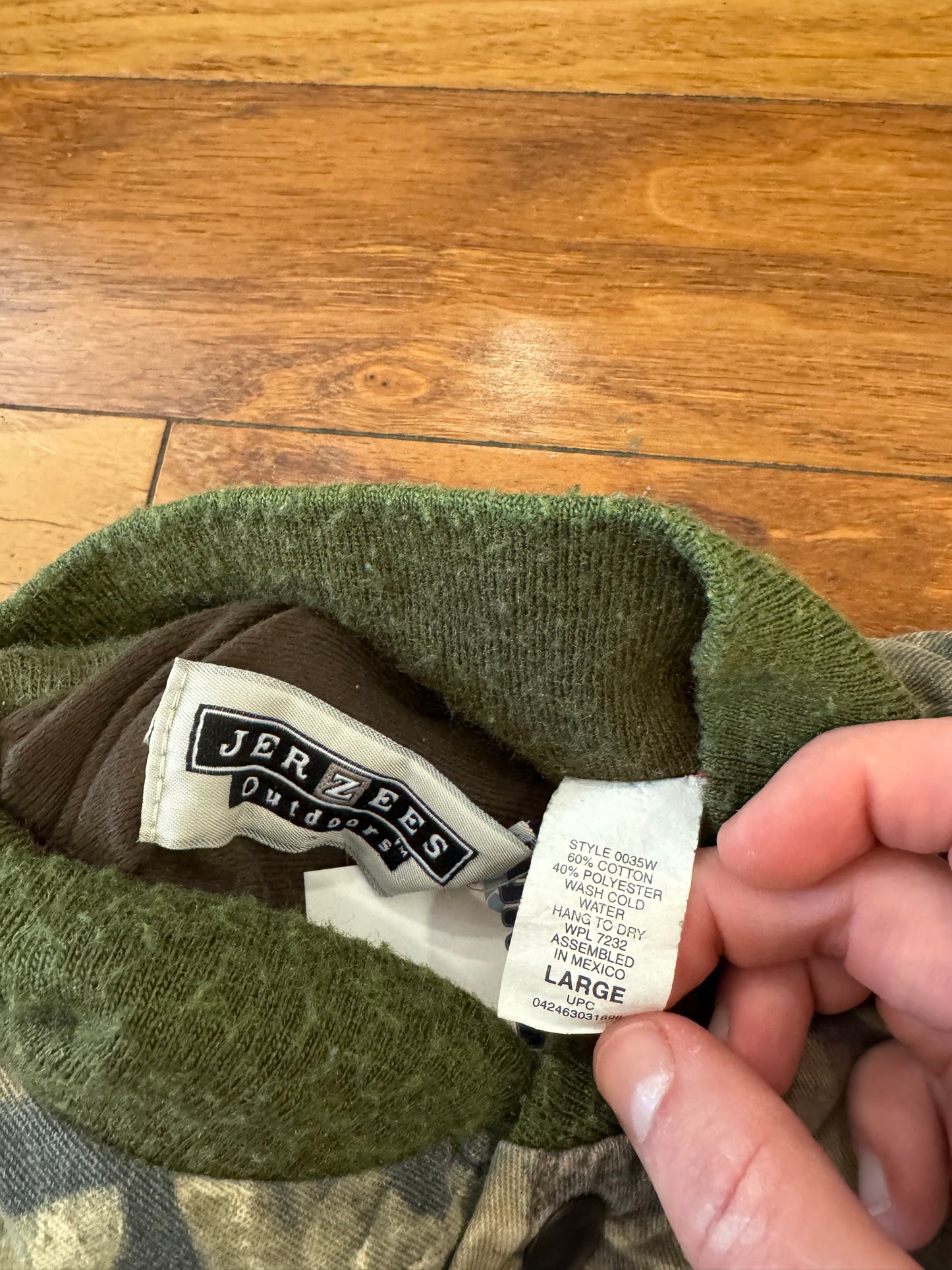 90s Jerzees Button Down Faded Camo Jacket (L)
