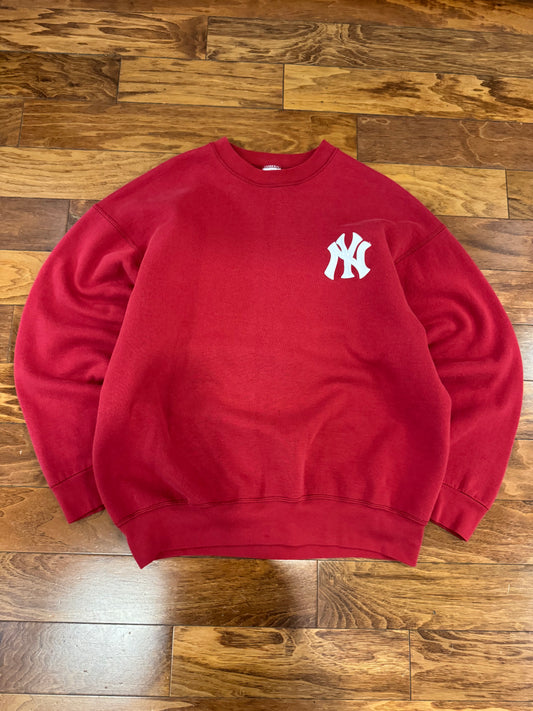 90s New York Yankees BVD Maroon Embroidered Crewneck (XXL)
