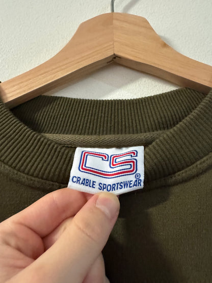 90s Notre Dame Embroidered Crable Green Crewneck (L)