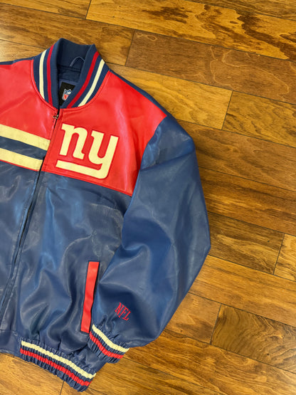 2010s New York Giants NFL Leather Jacket (XL)
