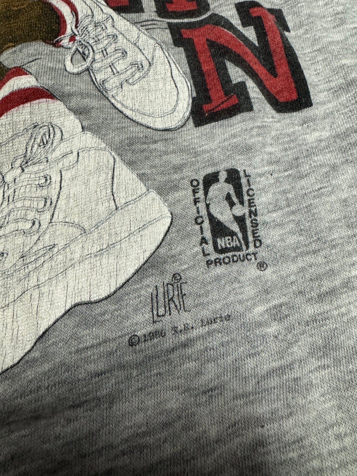 1986 Michael Jordan Bulls Caricature Rare Graphic Tee (XL)