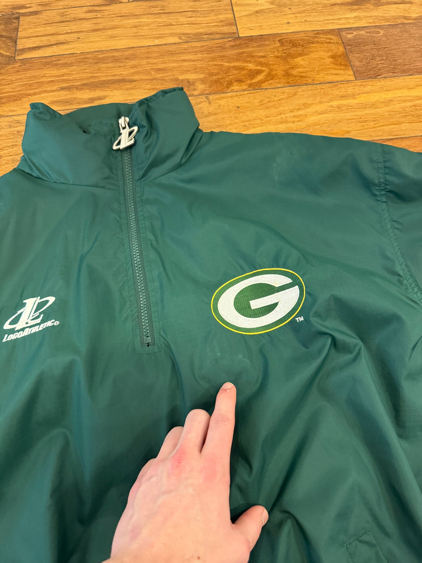 90s Green Bay Packers Pro Line Logo Windbreaker (L)