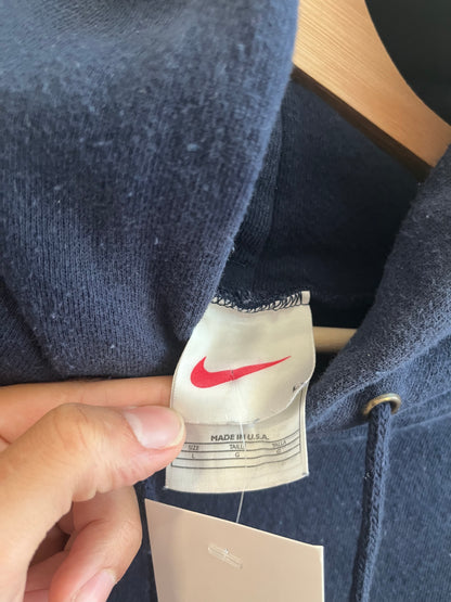 90s Nike Center Swoosh Essential Navy Hoodie (L)