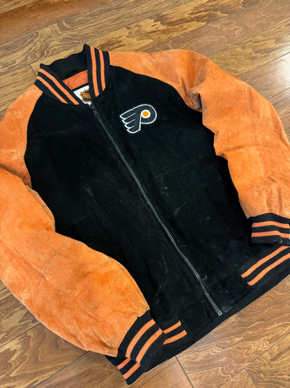 00s Philadelphia Flyers Vintage Suede Stained NHL Jacket (L)