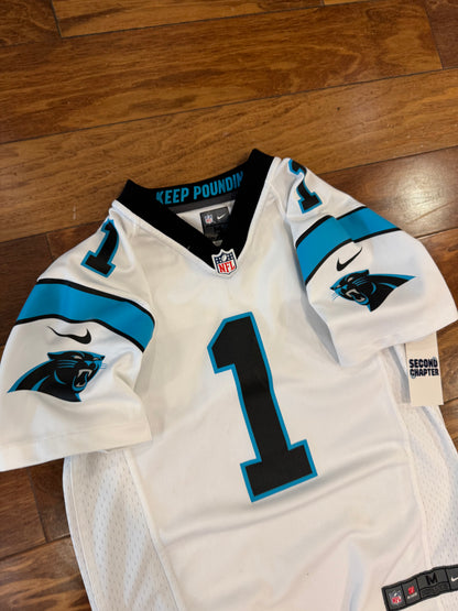 2012 Carolina Panthers Cam Newton Away Jersey (Youth M)