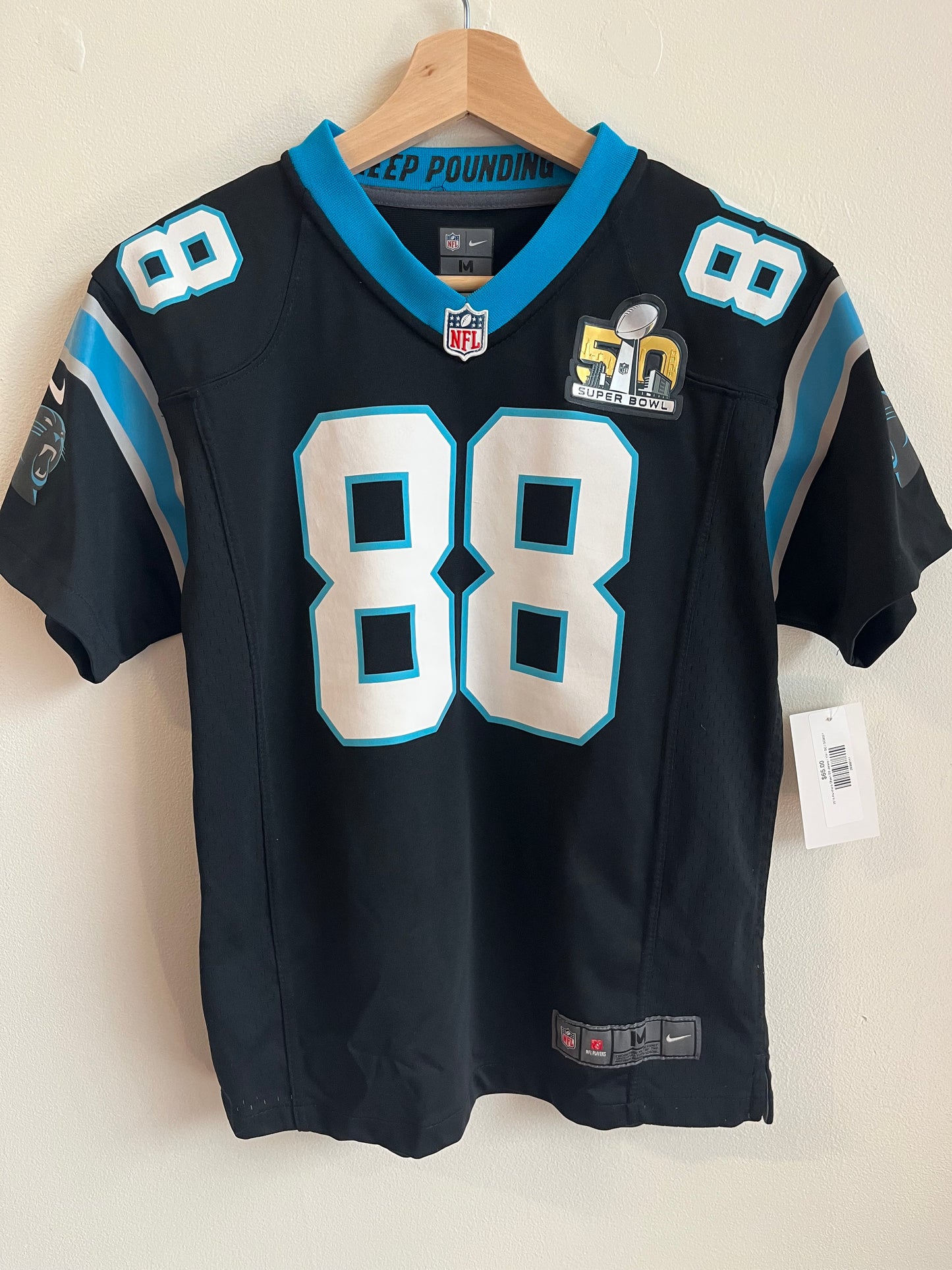 2015 Carolina Panthers Greg Olsen Super Bowl 50 Jersey (Youth M)