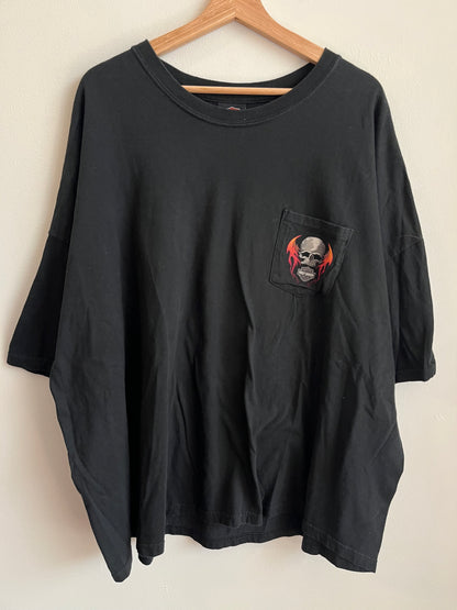 2002 Harley Davidson Motorcycle Skull Minnesota Pocket Tee (XXL)