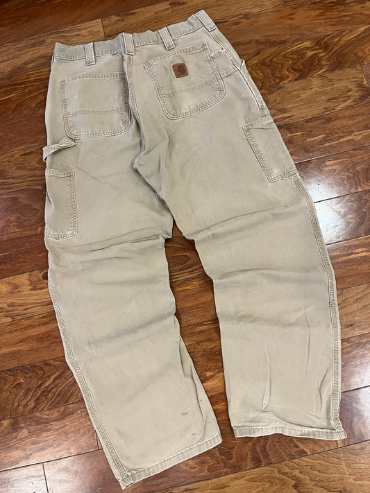 2018 Carhartt Khaki Carpenter Pants (34 x 32)