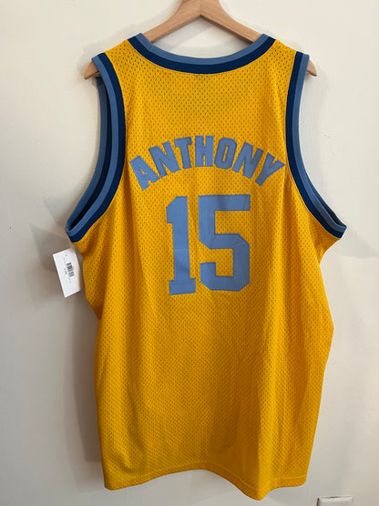 00s Denver Nuggets Carmelo Anthony Yellow Basketball Jersey (XXL)