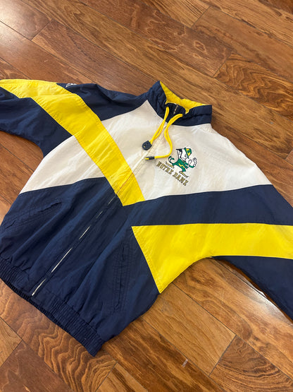 90s Notre Dame Apex Embroidered Windbreaker (Youth L)
