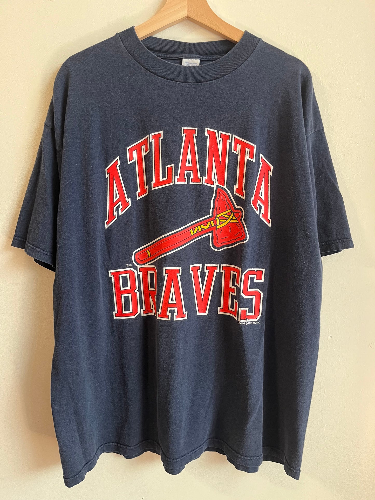 1989 Atlanta Braves Logo 7 Navy MLB Tee (XXL)