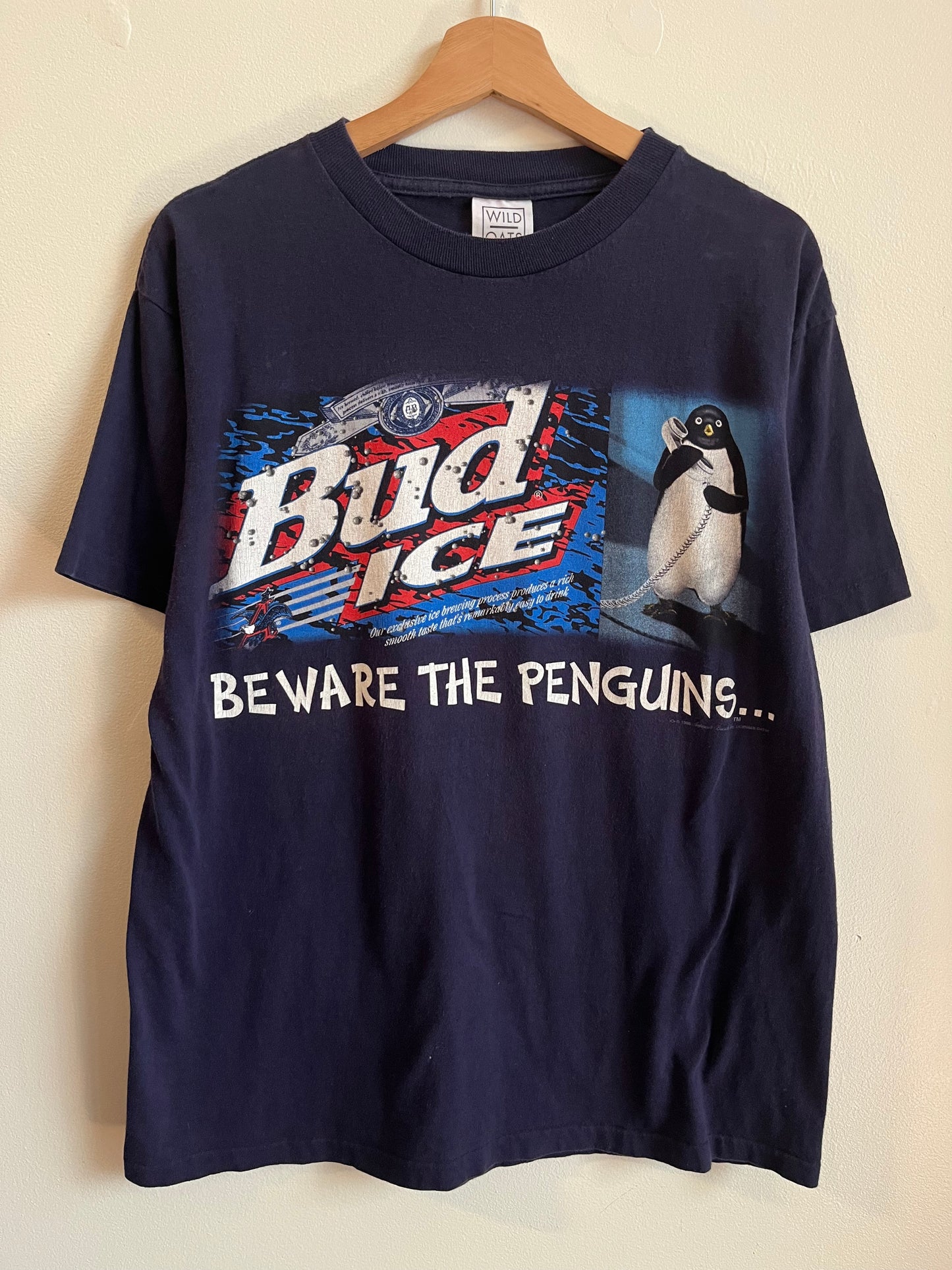 1996 Bud Ice Penguins Vintage Beer Promo Tee (L)