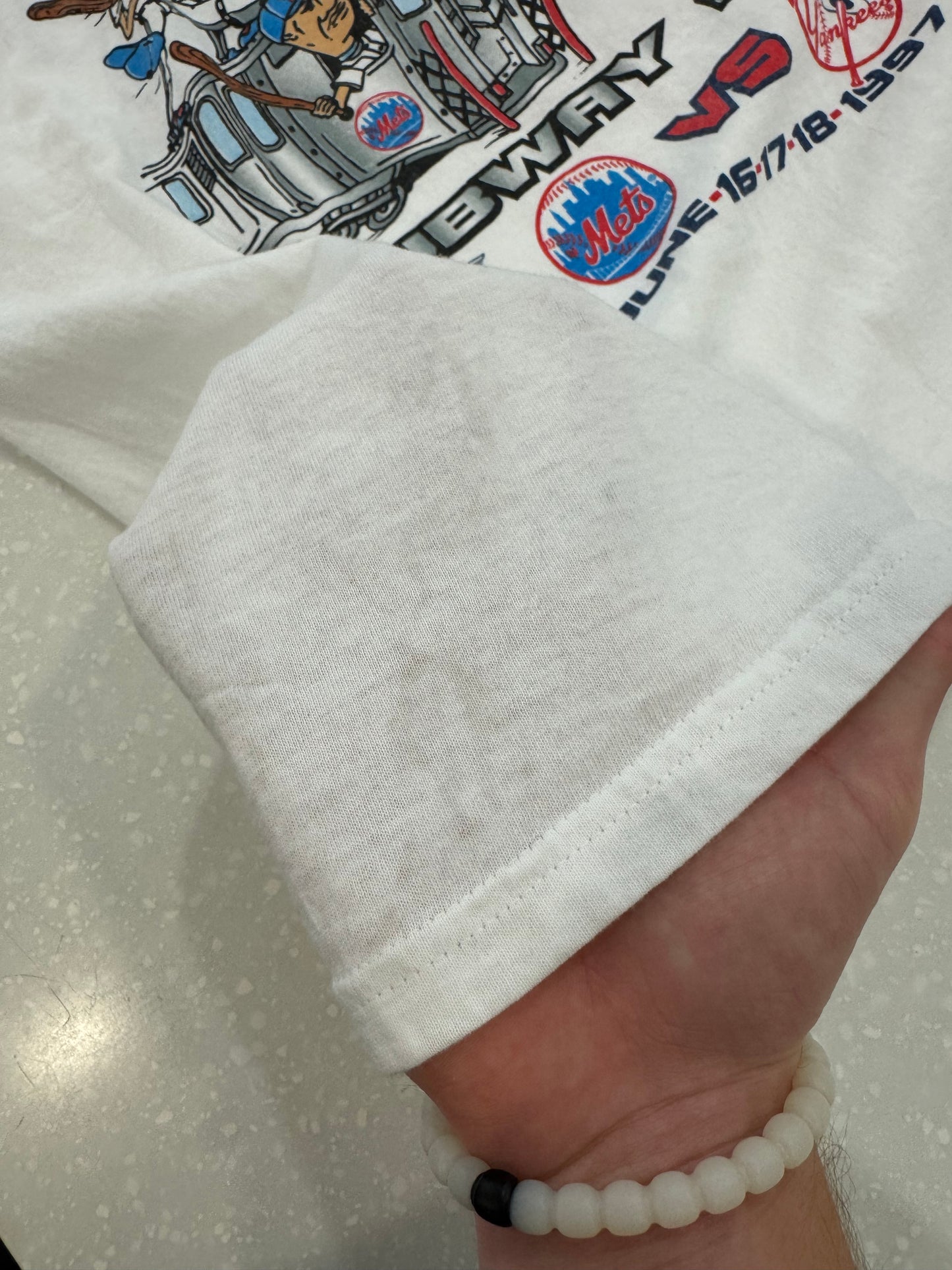 1997 MLB Subway Series "Battle for New York" Yankees vs Mets (Jackie Robinson 50th) Tee (XL)