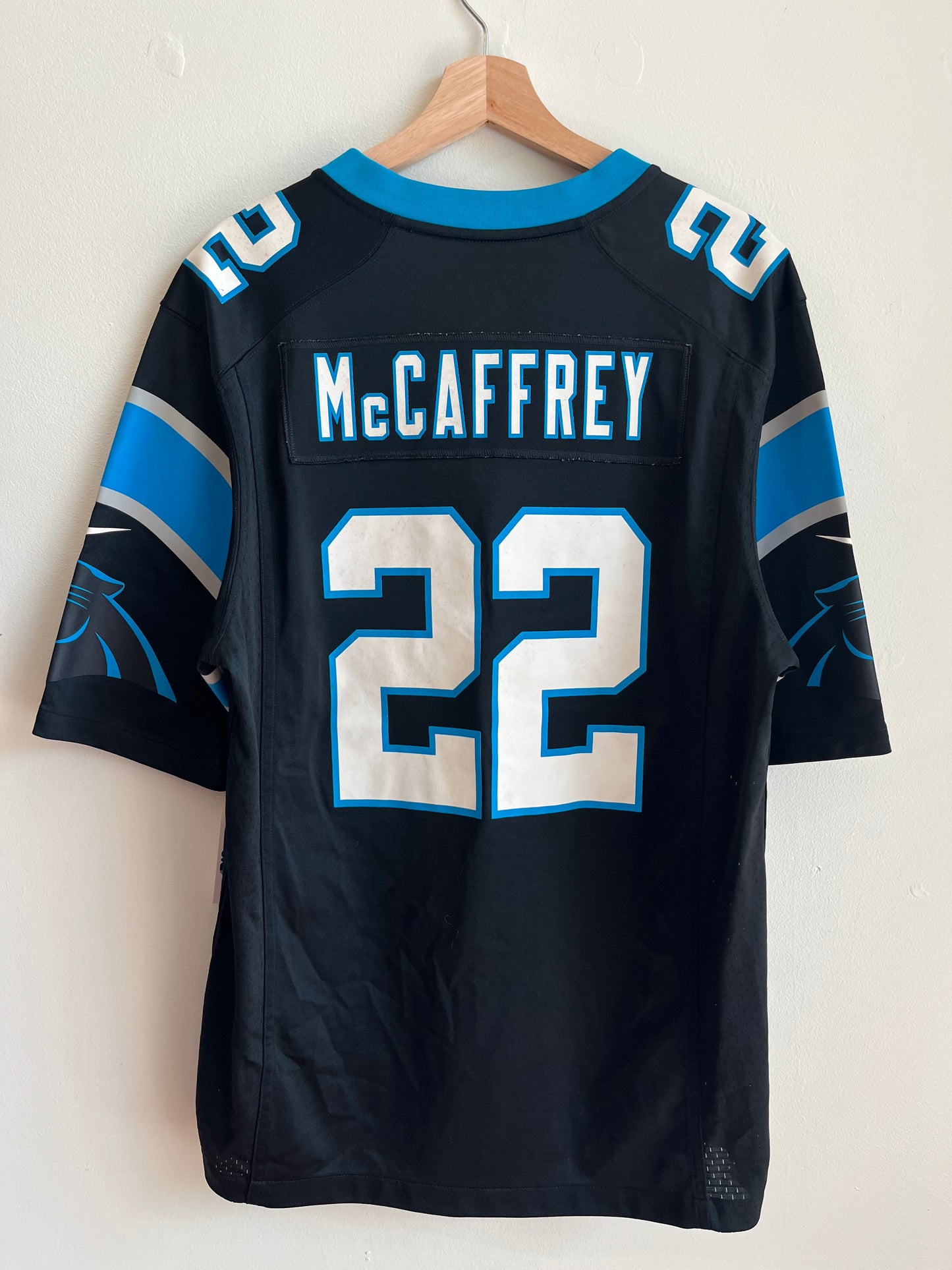 2016 Nike NFL Christian McCaffery Carolina Panthers Home Jersey (M)