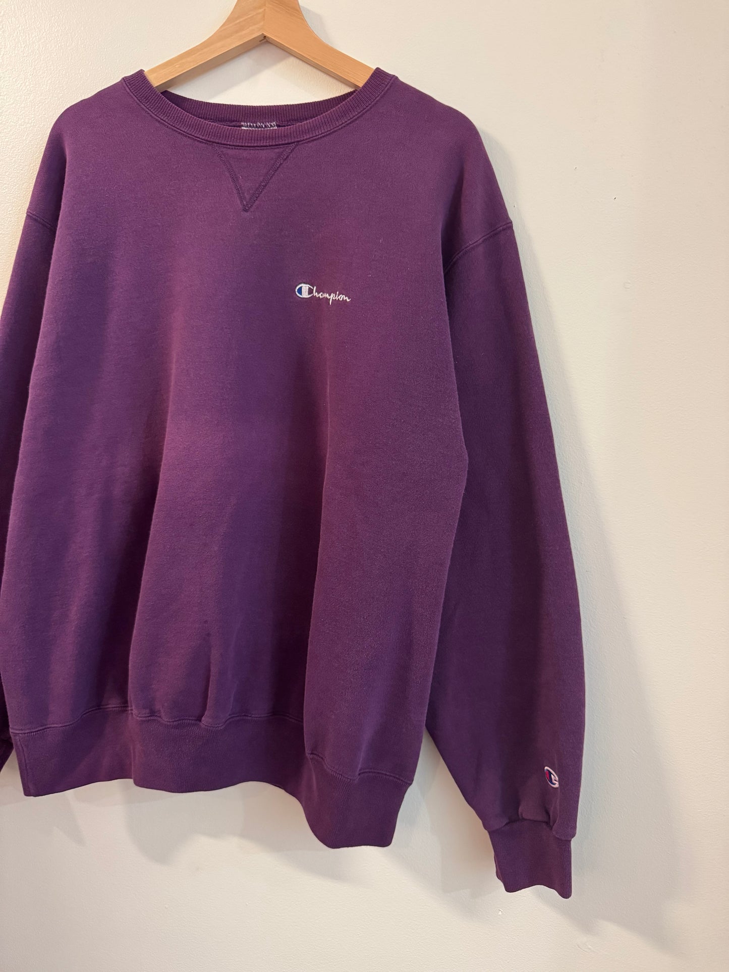 90s Champion Spell Out Faded Essential Crewneck (XL)
