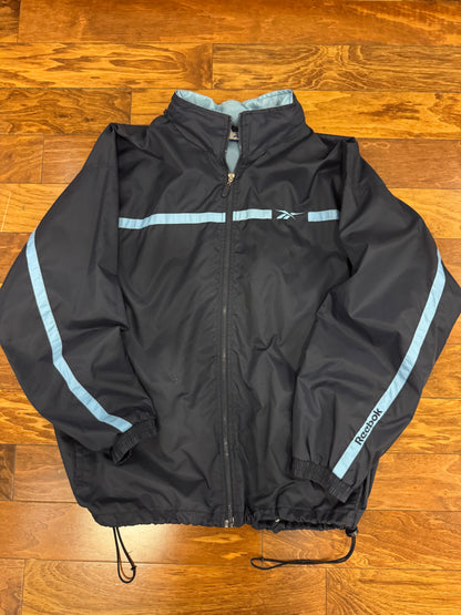 00s Reebok Blue Striped Windbreaker (XL)