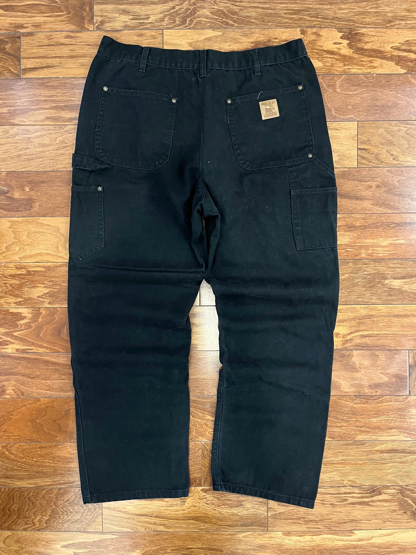 00s Bear River Black Double Knee Workwear Pants (36 x 30)