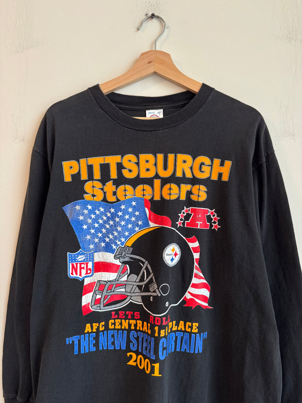 2001 Pittsburgh Steelers Black Long Sleeve Shirt (L)