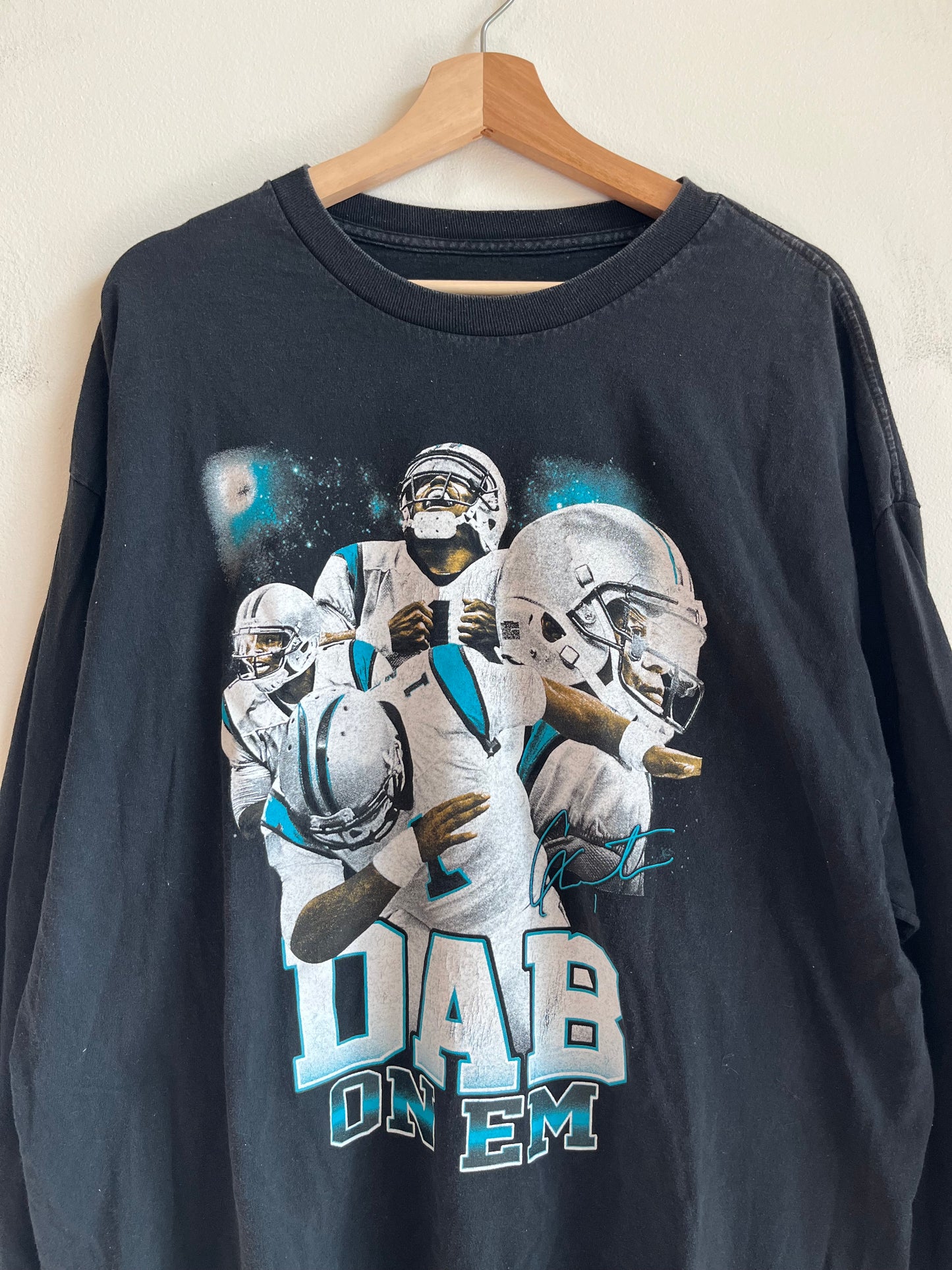 2010s Carolina Panthers Cam Newton "Dab on em" Long Sleeve Shirt (XL)