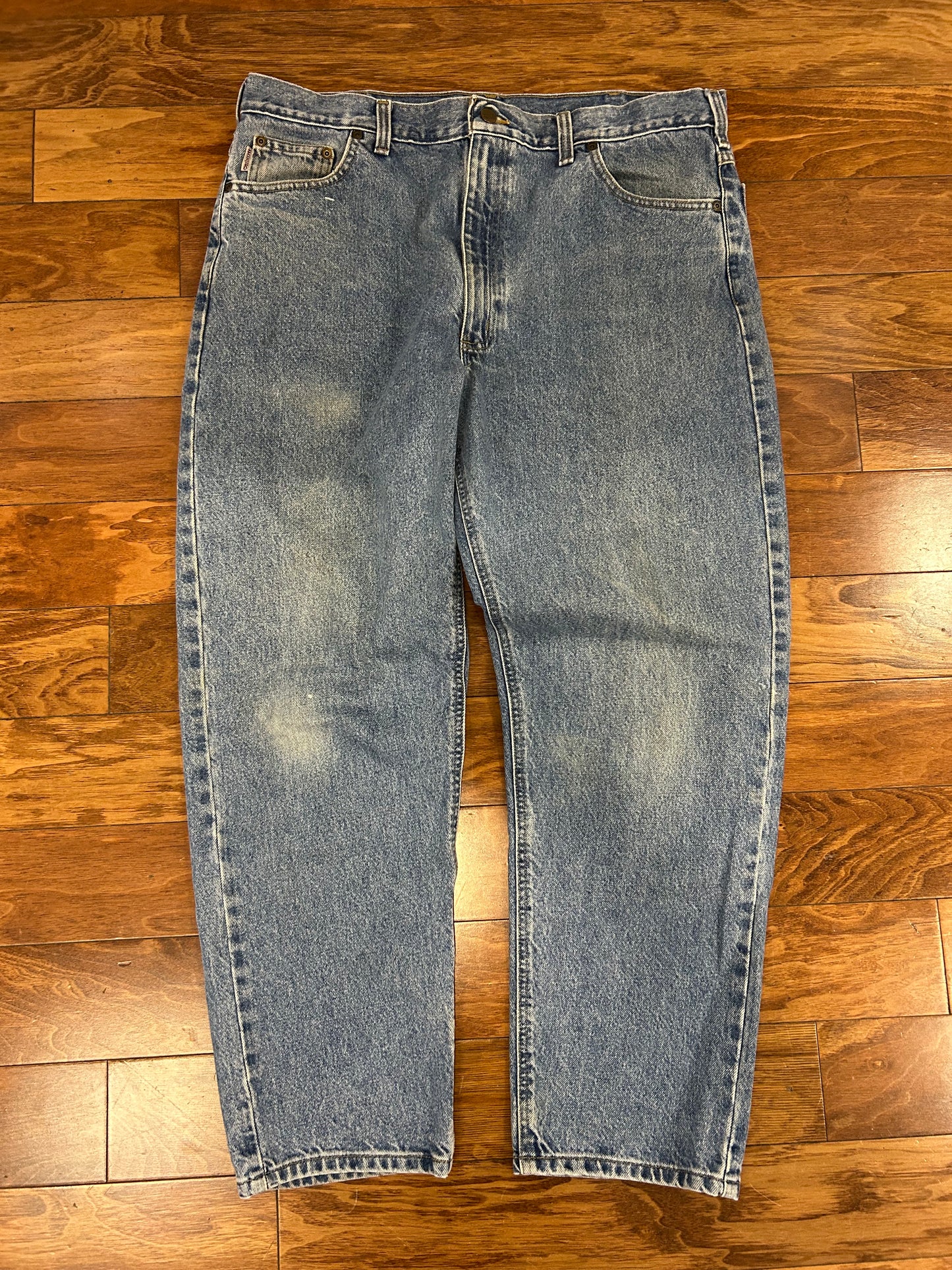 2009 Carhartt Relaxed Fit Faded Blue Jeans (40 x 30)