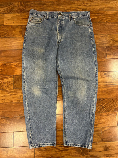 2009 Carhartt Relaxed Fit Faded Blue Jeans (40 x 30)