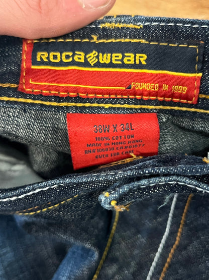 00s Rocawear Dark Wash Baggy Jeans (38 x 34)