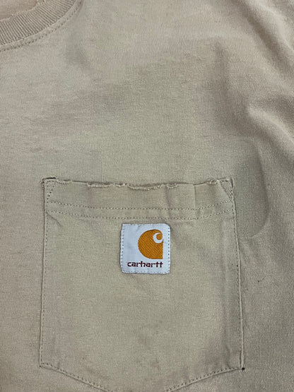 00s Carhartt Oatmeal Pocket Tee (Repair) (XL)