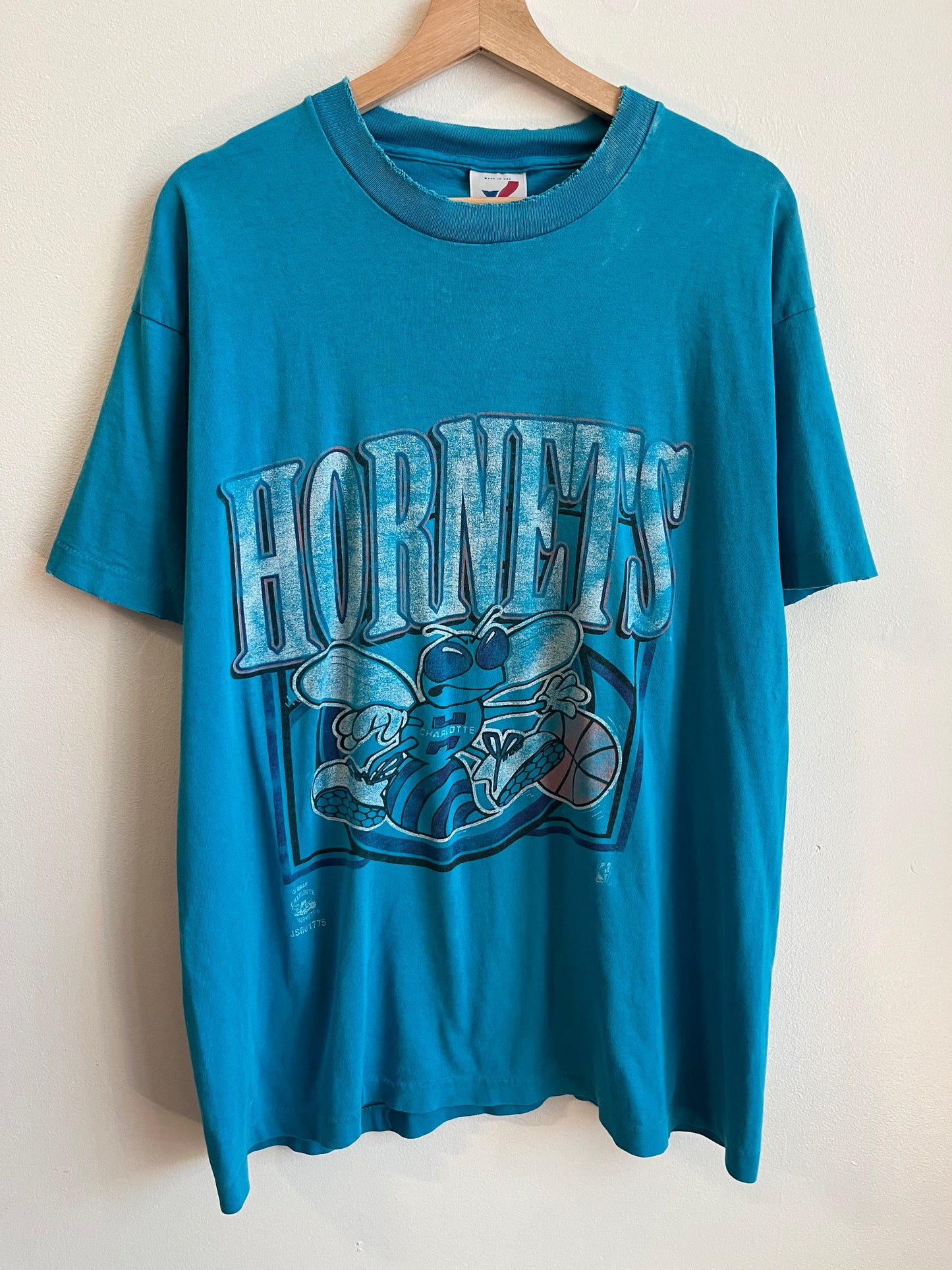 90s Charlotte Hornets Faded & Distressed Tee (XL)