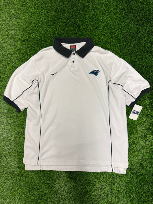 90s Carolina Panthers Nike Team White Polo Shirt (L)