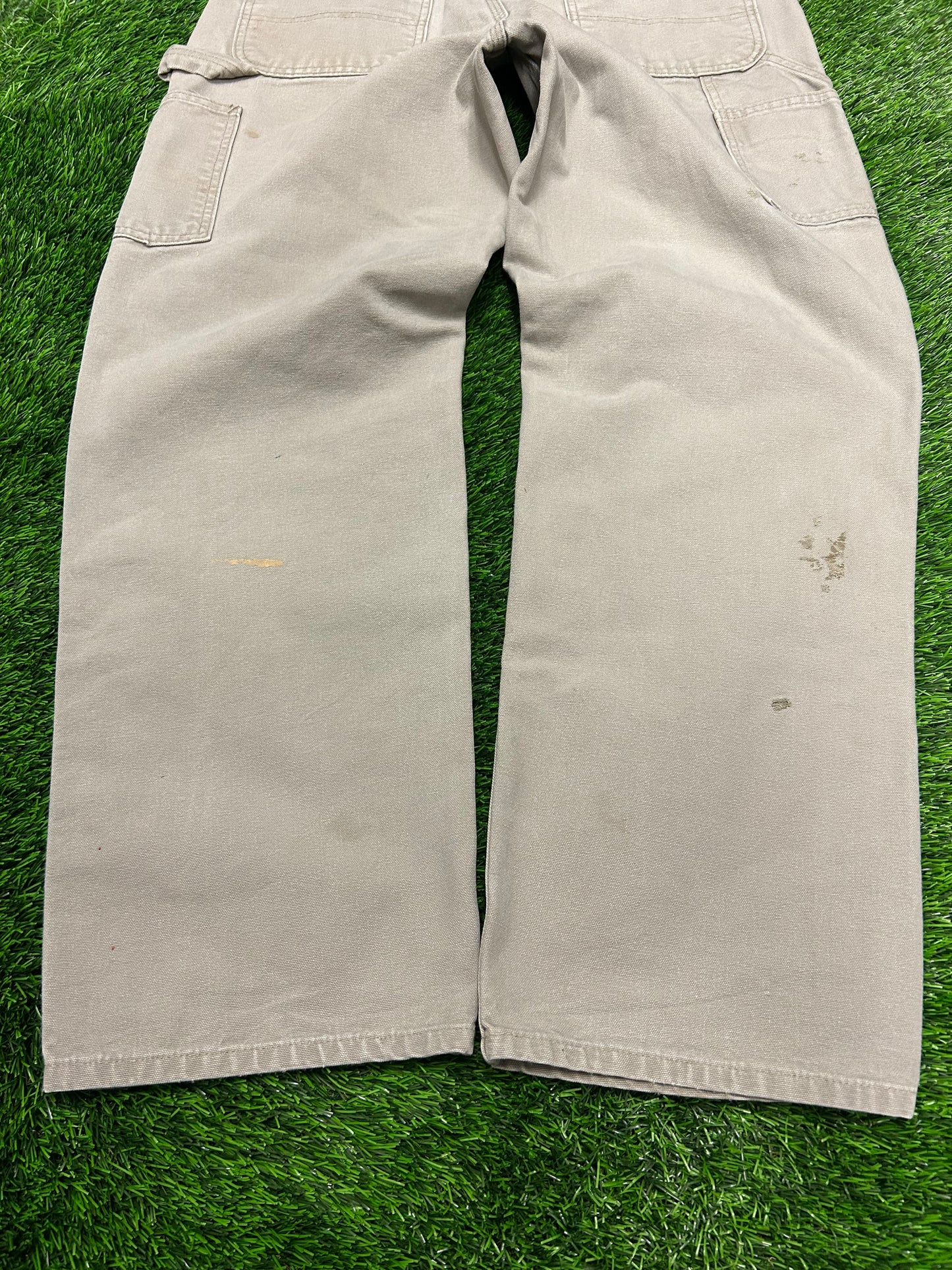 2010 Carhartt Beige Vintage Carpenter Workwear Pants (33 x 32)