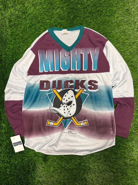 1995 Mighty Ducks Anaheim NHL Sportonics Women's Mesh Jersey (XL)