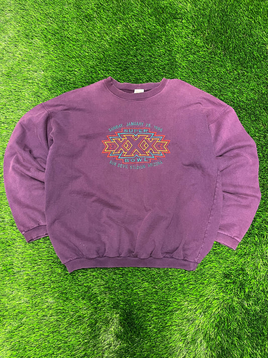 1996 Arizona Super Bowl Faded Purple Crewneck (XL)