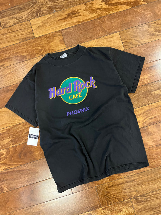90s Hard Rock Cafe Phoenix Faded Black Tee (L)