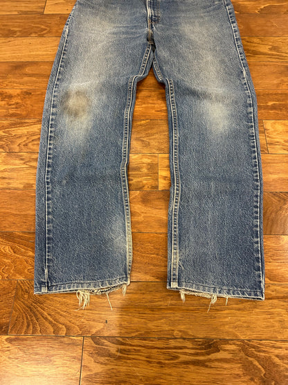 90s Levi's 505 Orange Tab Mud Wash Blue Jeans (36 x 31)