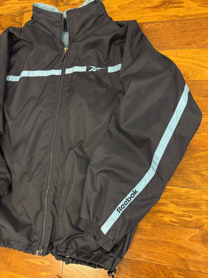 00s Reebok Blue Striped Windbreaker (XL)