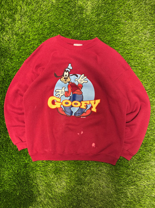 90s Disney Goofy Character Bleach Spot Crewneck (XL)