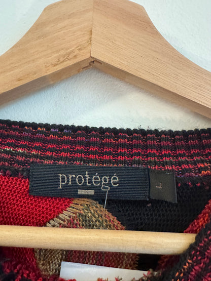 90s Protege 3D Knit Pink/Red Vintage Sweater (L)