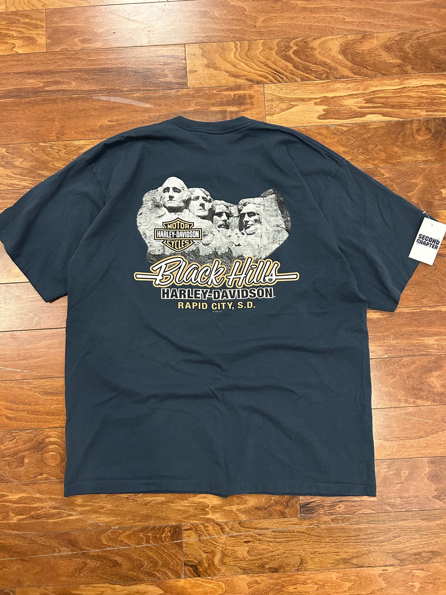 2012 Harley Davidson Sturgis Mount Rushmore Blue Pocket Tee (XXL)