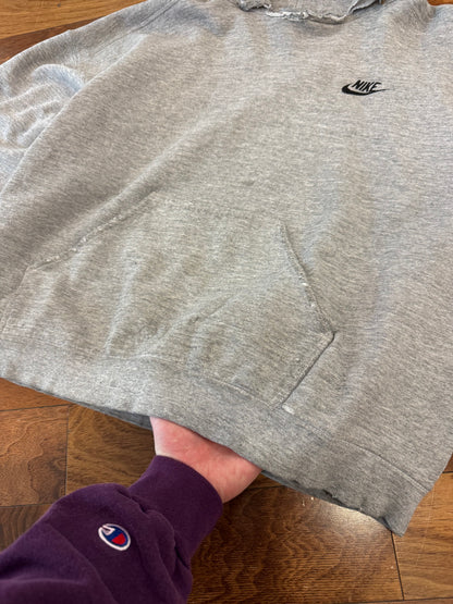90s Nike Left Chest Swoosh Thrashed Hoodie (XL)