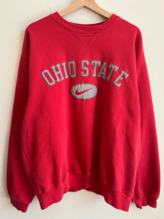90s Ohio State Nike Embroidered Swoosh Oversized Crewneck (L)