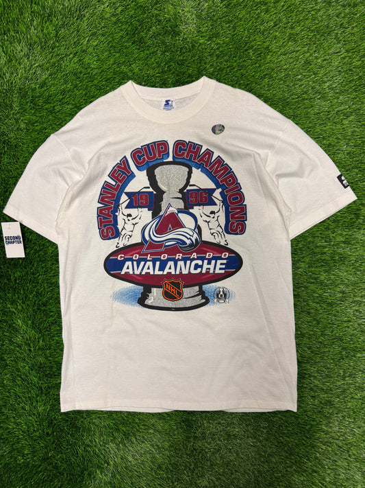 1996 Colorado Avalanche Stanley Cup Champions Deadstock Vintage Starter NHL Tee (L)