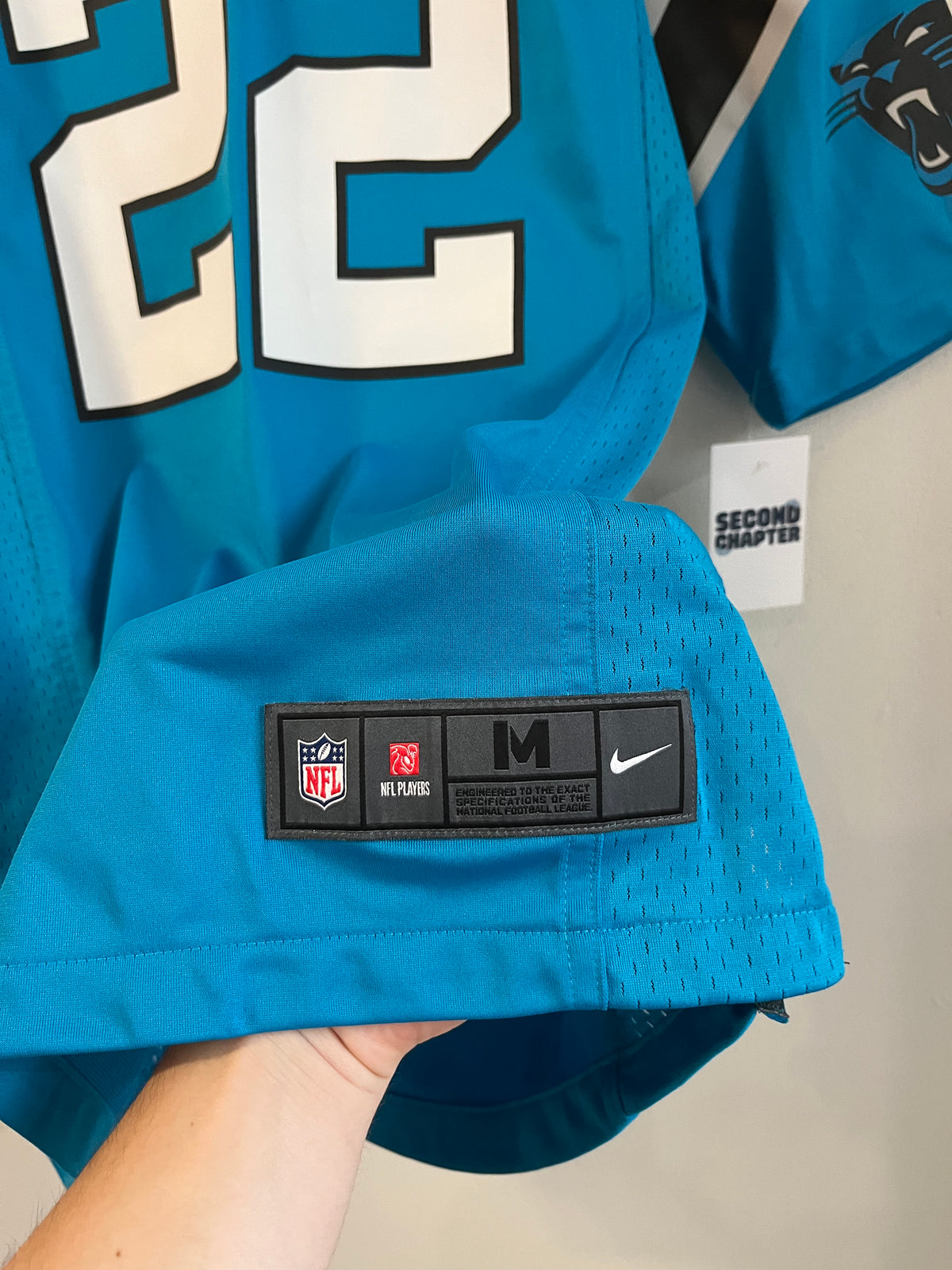 2010s Carolina Panthers Christian McCaffery Blue Nike Jersey (M)