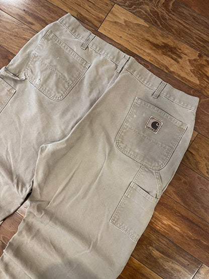 00s Carhartt Beige Vintage Carpenter Pants (40 x 30)