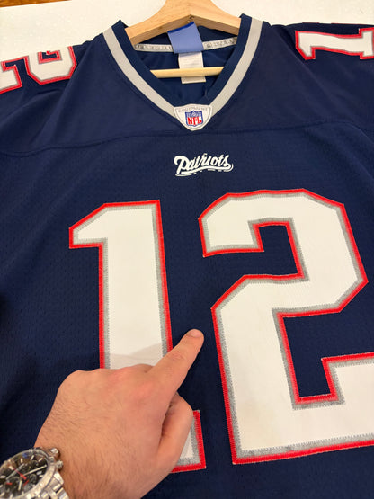 00s New England Patriots Tom Brady Stitched Reebok Home Jersey (XXL)