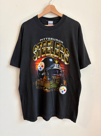1990s Pittsburgh Steelers True Fan Helmet City Tee (XL)