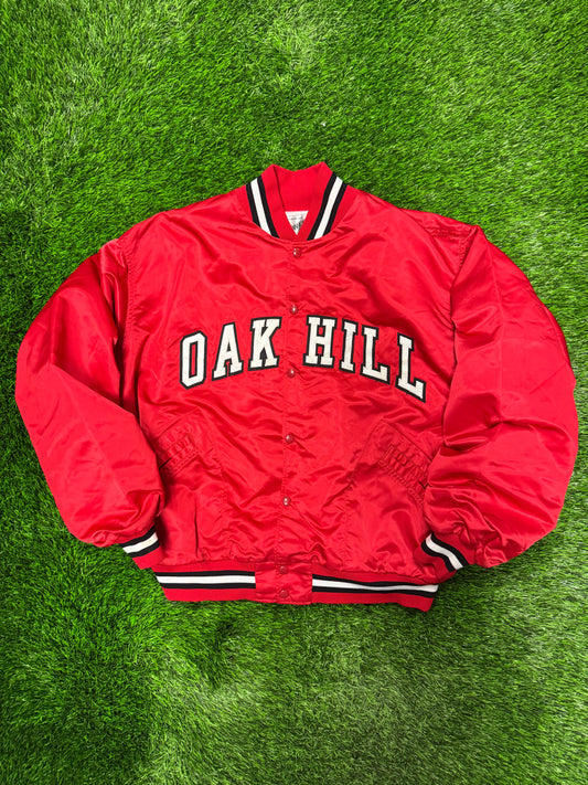 80s Oak Hill Academy Vintage Satin Jacket (L)