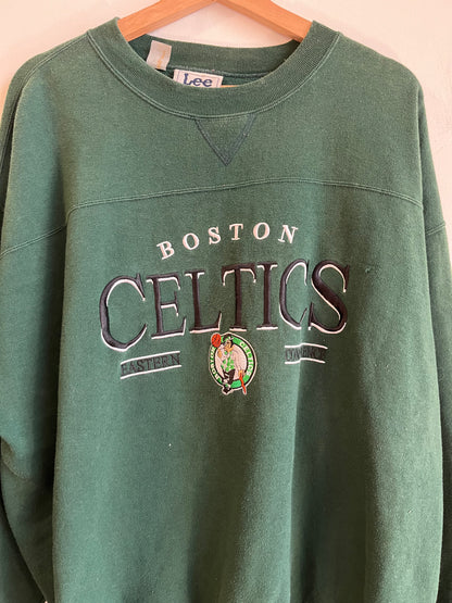 90s Boston Celtics Lee Embroidered Crewneck (XL)