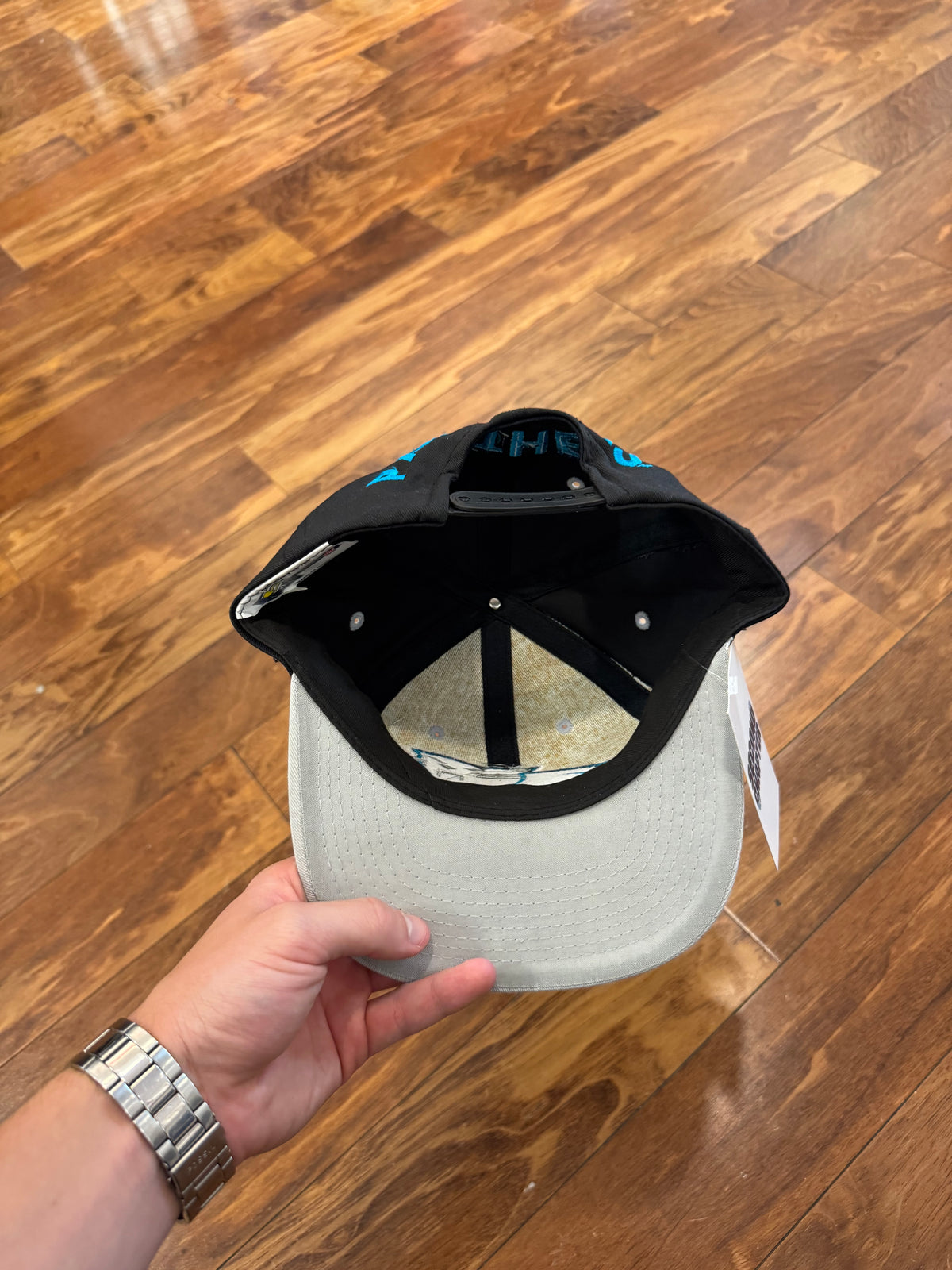 90s Carolina Panthers Big Logo Black/Grey Hat (OS)
