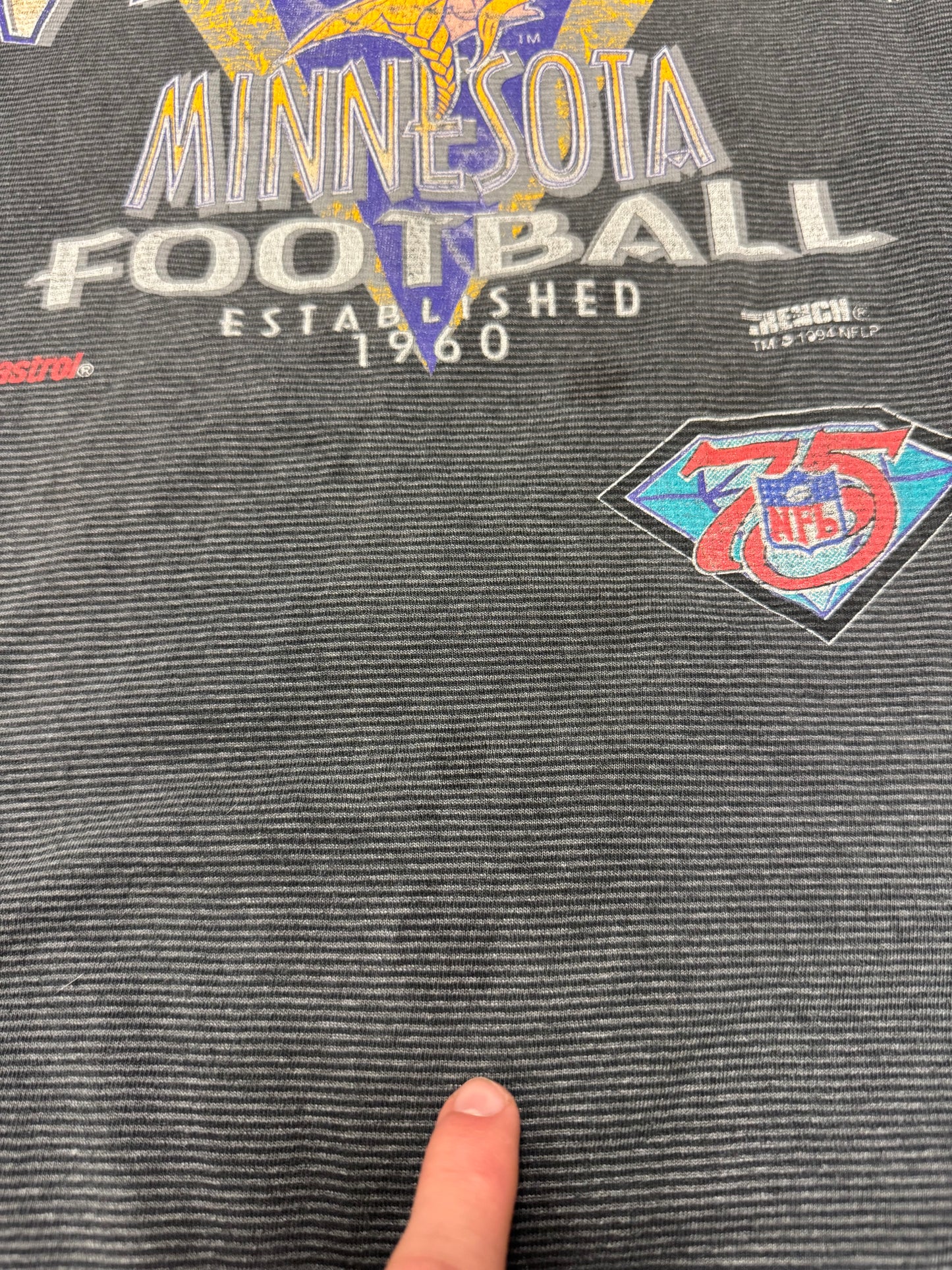 1994 Minnesota Vikings Trench Striped Tee (XL)