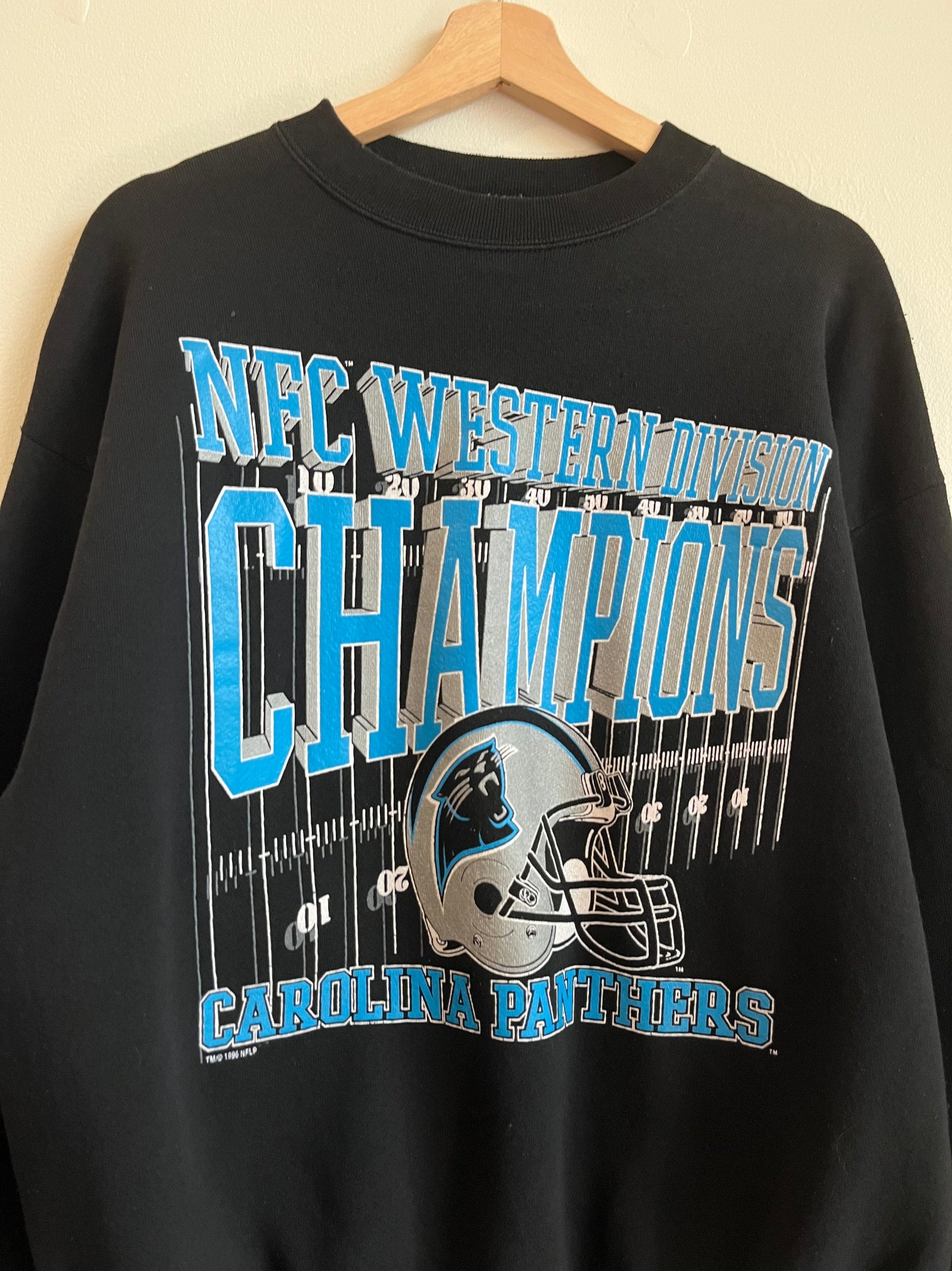 1996 Carolina Panthers NFC Western Division Champions Logo 7 Crewneck (L)
